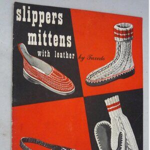 Slippers Mitten Tuxedo leather crochet knitting pattern book Girls Boys Vol I